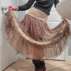 brown lacy skirt